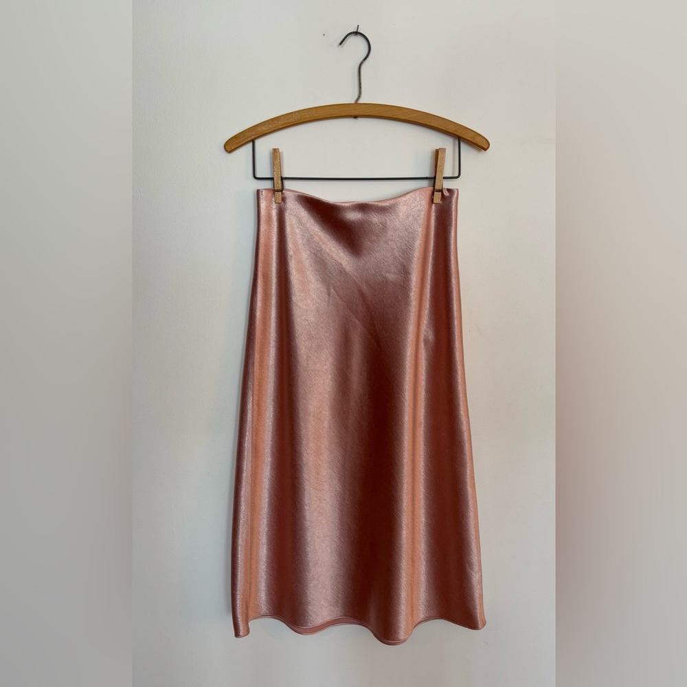 NWT Vince Satin Slip Skirt in Petal Amber Size Small